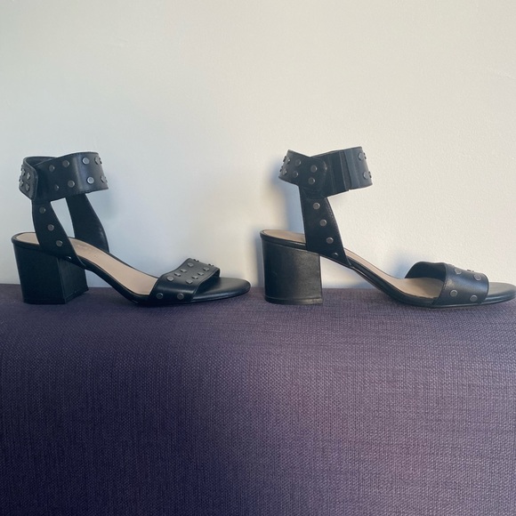 Black Lord and Taylor Studded Ankle Heel Sandals - Picture 4 of 11